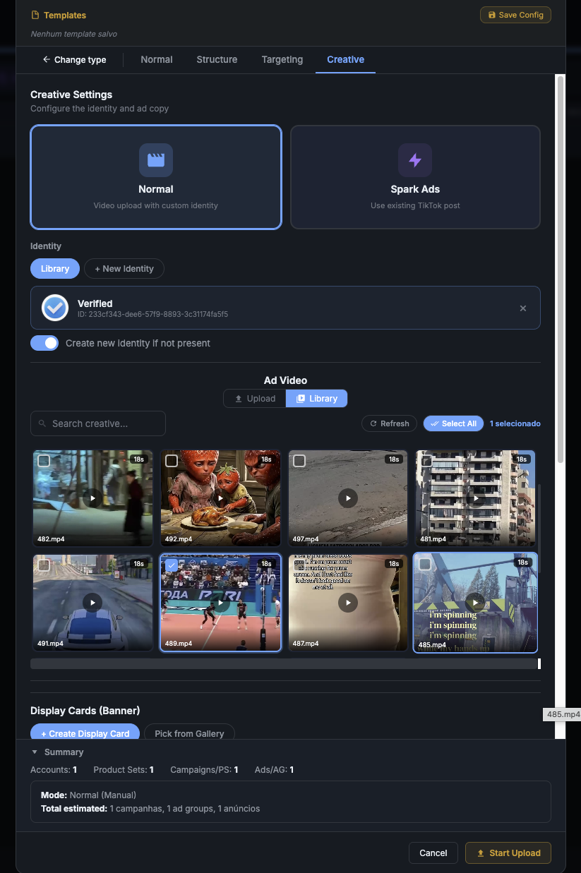 Step 5: identity + video Upload