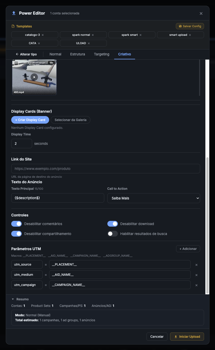Etapa 6: link, CTA, UTM, controles